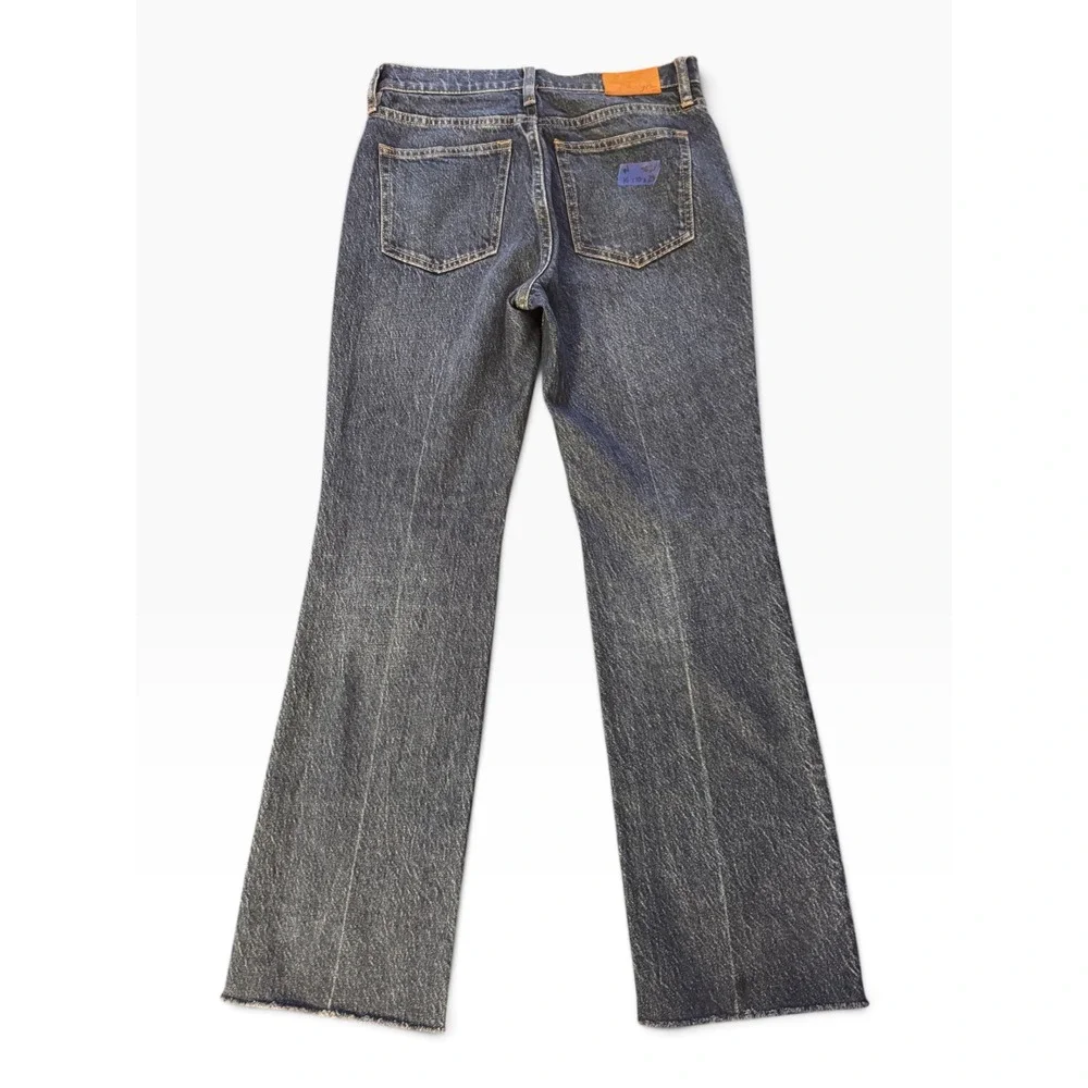 J.Crew Women 26P Full Length Semi Boot Jeans Dark Wash Raw Hem Cropped Denim